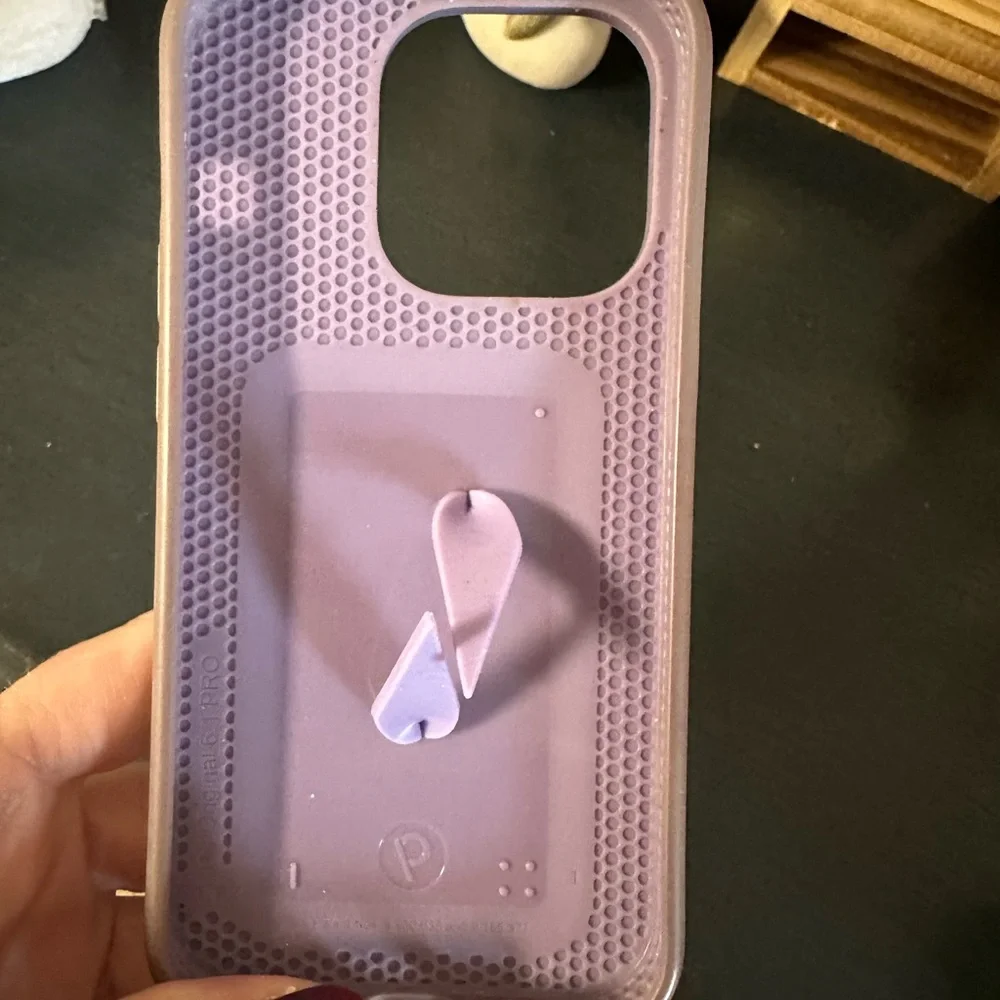 iPhone 14 Pro  Loopy Silicone Phone Case with Finger Ring Strap - Lavender